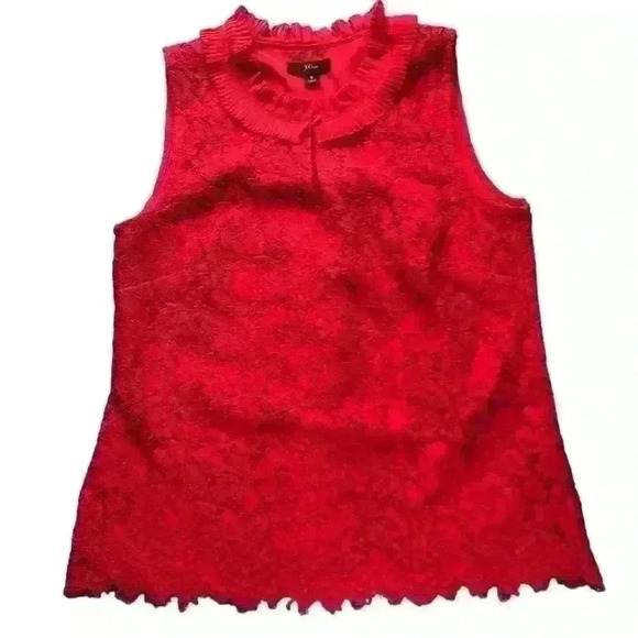 - 🍒❤️J.CREW RED LACE SHIRT❤️ 🍒 - Picture 1 of 3